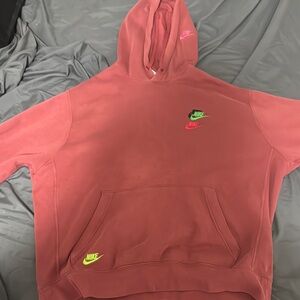 Nike Rose Hoodie with Neon Accents